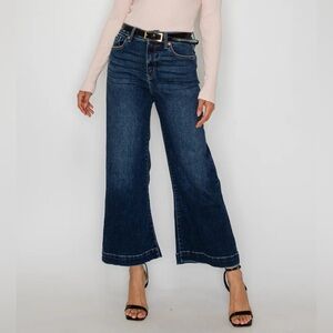 NWT Artemis Vintage High Rise Cropped Palazzo Jeans Wide Hem Dark Wash